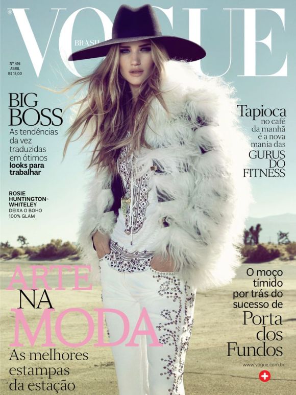 Vogue Brasil abril 2013 Rosie Huntington-Whiteley por Henrique Gendre