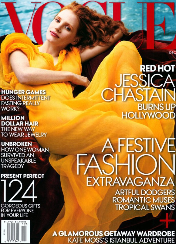 Jessica Chastain para a Vogue América dezembro 2013