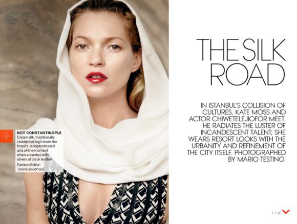 Kate Moss por Mario Testino para a Vogue US dezembro 2013